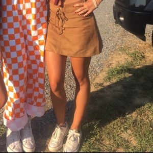 Brown suede skirt